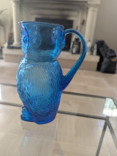 Pichet verre soufflé - pichet, bleu