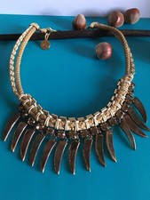 Ras du cou Collier Doré Cuir