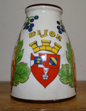 Ancien Pot à Moutarde Blason Dijon Décor d'Escargot et Cassis 1777 Grey Poupon