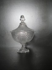 Trés ancien drageoir bonbonnière boite cristal moulé Charles X Diamant Baccarat