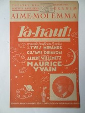 Partition opérette Là-Haut « Aime-Moi Emma » Dranem Willemetz Maurice Yvain 1923