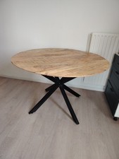 Table ronde bois - pied, fer