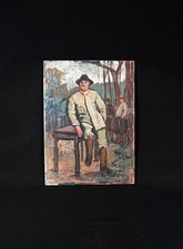 Scène de chasse huile sur