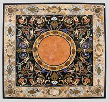 42 " Noir Marbre Dîner Centre