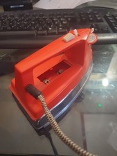 Ancien jouet fer à repasser JOLUX CALOR N°90 orange vintage enfant