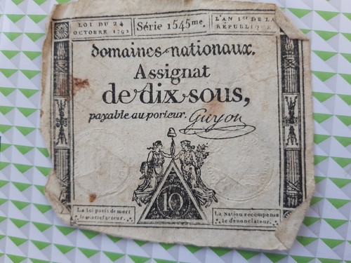 France assignat sous 1792 - france, 10