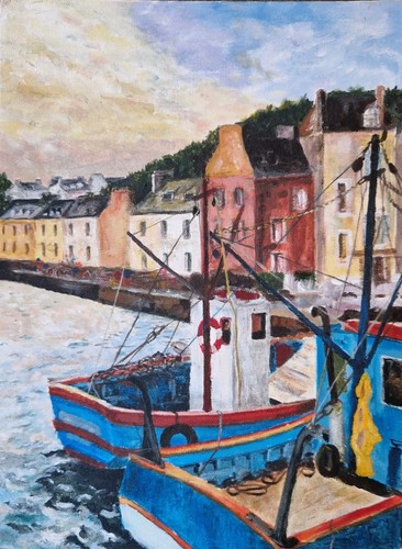 Tableau huile sur panneau - tableau,