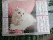 calendrier almanach des postes,2020 Chat Blanc, Chaton Roux