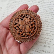 BOITE en Corozo XIXè Instruments Musique Travail Bagnard French Corozo Nut 19thC