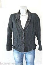 jolie luxueuse coat veste coton lin noire MARITHÉ FRANCOIS GIRBAUD taille 42  