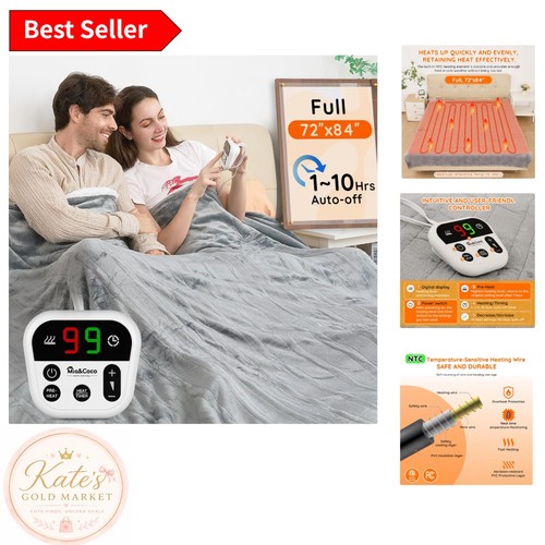 X84 heated blanket with - 72"x84", 10