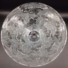 Grande coupe verre moulé dépoli décor cerises Josef Inwald Barolac Art Déco