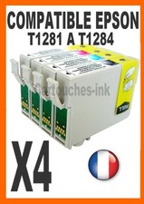 4 Cartouches non-OEM pour EPSON Stylus  SX420 T1281/1282/1283/1284 AVEC PUCE