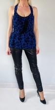 Top en soie Léopard à volants  KAREN MILLEN - Taille 40