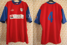 Maillot Rugby rouge bleu Société générale Leclerc Porté #4 Jersey vintage - XXXL