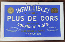 Plaque Panneau Publicitaire Ancien « PLUS DE CORS avec le CORRICIDE FIDÈS »