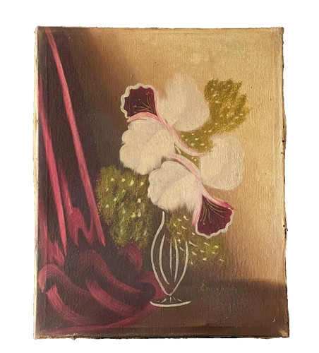 Ancien tableau huile - tableau, sur