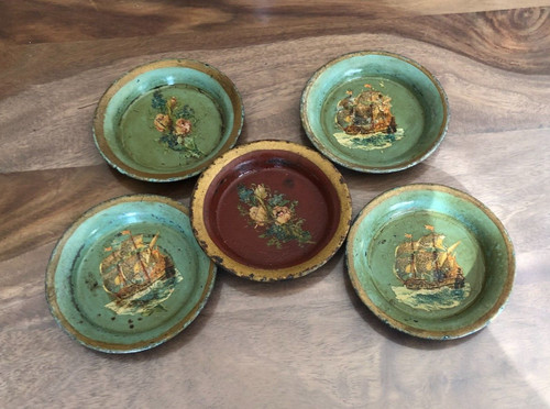 Ancien dessous verre - verre, en