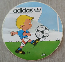 Autocollant vintage ancien  Football ADIDAS Marques aux 3 bandes ballon tango