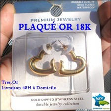 PLAQUÉ OR 18 K Boucles