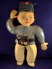 Ancien beau facteur postier pâte à sel verni CORNET BUREAU 94 Déco