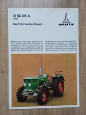 D(allemand)-PROSPECTUS TRACTEUR DEUTZ 5006 A PROSPEKT TRAKTOR TRACTOR BROCHURE 