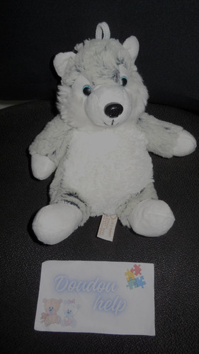 Doudou peluche chien husky - peluche,