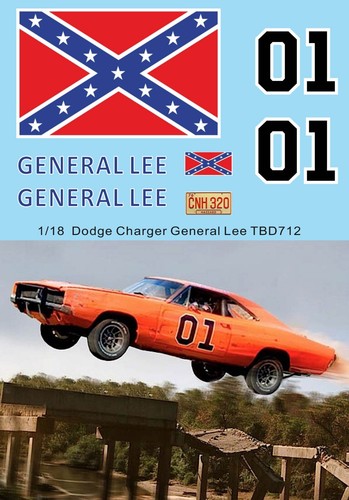 Decals for general lee - 1/18,