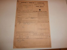 Récépissé Chemin de Fer de l' EST Gare St MICHEL SOUGLAND Aisne 1923 fonderie 