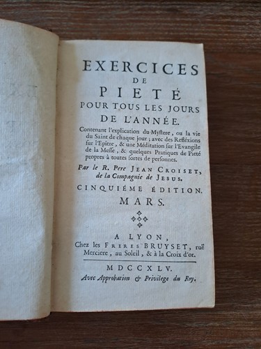 Année chretienne mars 1745 - année,