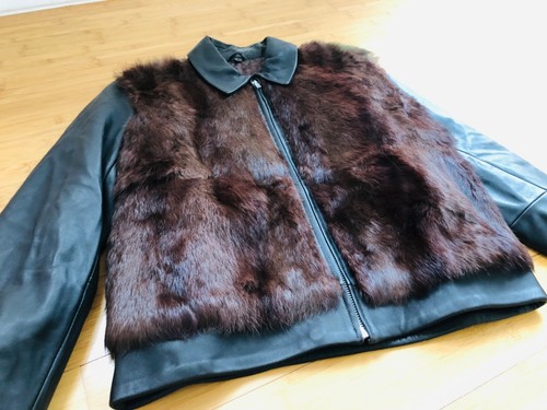 Veste cuir fourrure oakwood - fourrure, oakwood 