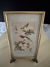 Peinture Sur Soie Motif Oiseau