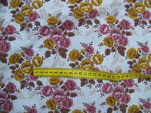 Ancien coupon tissu - coupon, fleuri