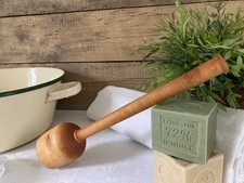 925⚜️ Ancien Grand Pilon en Bois Maillet de Cuisine Vintage Hauteur 32 Cm