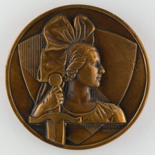 Médaille Alsacienne - Navire cuirassé Strasbourg - Signée par Georges Guiraud