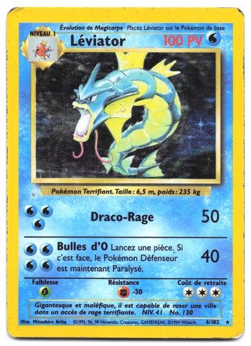 Carte pokémon léviator - carte, 6/102