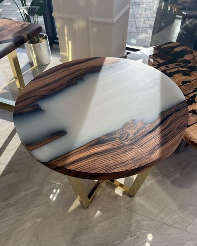 Table basse ronde époxy - , en