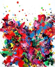 oeuvre tableau KSPERSEE peinture mixed abstrait toile chassis signe coté drouot