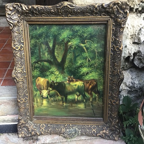 Tableau ancien huile - tableau,
