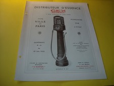 FEUILLET D EPOQUE POMPE A ESSENCE VILLE DE PARIS ASTER GEX AUTOMATIC R 311