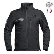 VESTE SOFTSHELL SÉCU-ONE FLAP SÉCURITÉ PRIVÉE NOIR INTERVENTION GARDIEN SURETE
