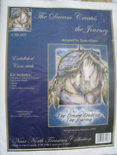 chevaux et plume cheval rêve KIT POINT DE CROIX imprimé facile - rare 1 ex