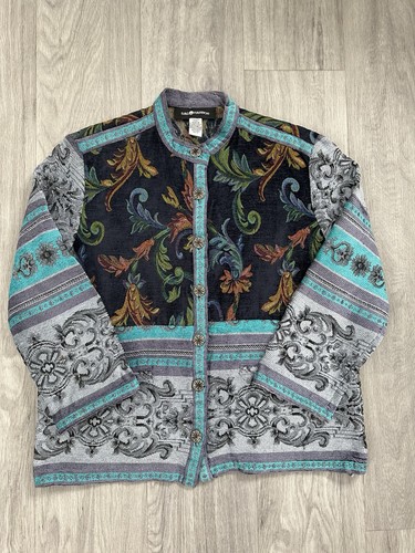 Veste baroque brocard fleurs - brocard,
