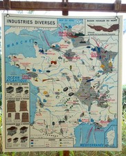 ancienne carte géographie MDI industries diverses chemin de fer