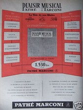 PUBLICITÉ 1958 PATHÉ MARCONI