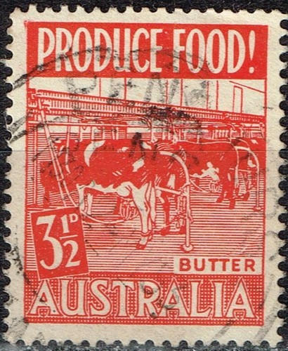 Australia cow farm stamp 1947 - cow,