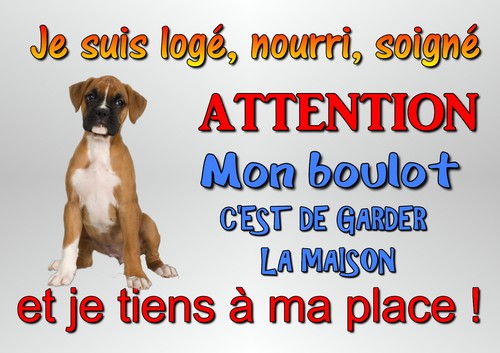 Plaque attention chien - attention,