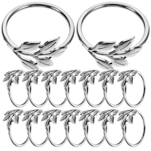 Silver zinc alloy napkin rings - silver,