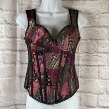 Kimring Women's Medium Gothic Jacquard Corset Tank Bustiers Steampunk Lingerie