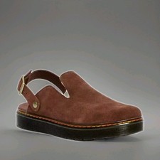 Dr Martens Sabot Homme Carlson Mules Doublés En Cuir Suédé Marron NWT